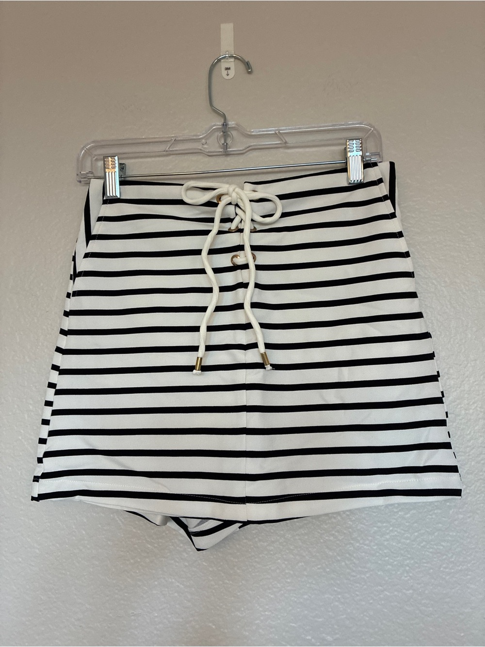 Zara Striped Black & White Lace-Up Women’s Skort